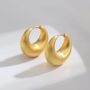 Crescent Hoops Minimalist Silver Hoops Vintage Gold Earrings Perfect Gift For Her image 2