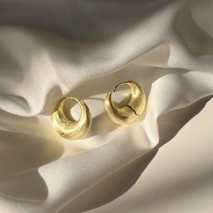 Crescent Hoops Minimalist Silver Hoops Vintage Gold Earrings Perfect Gift For Her image 4