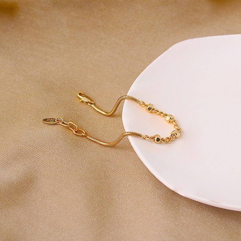 Dainty gold bracelet, Simple gold bracelet 18k gold bracelet Thin gold bracelet Gold plated bracelet Delicate gold bracelet Minimal bracelet image 5