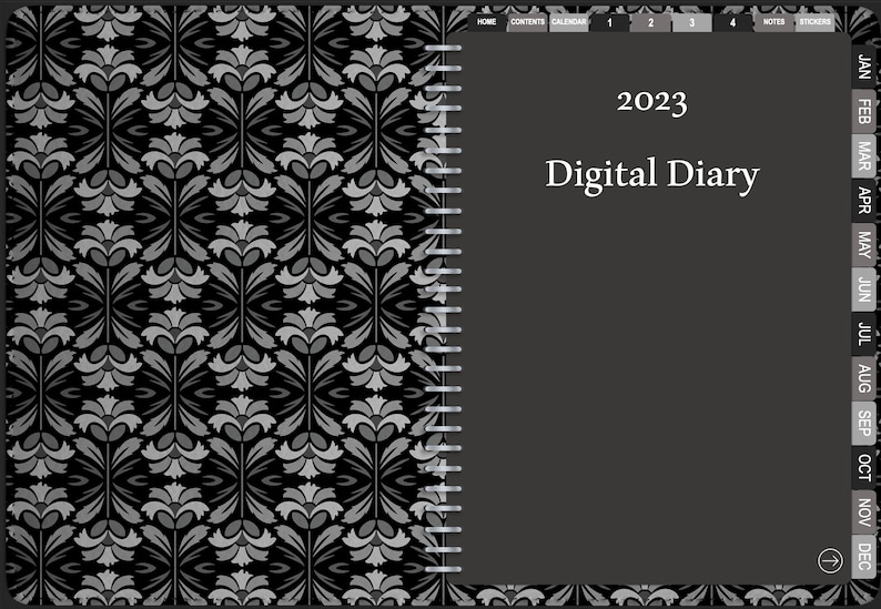 CHIC Black 20232024 DIGITAL Planner Etsy