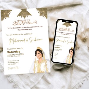 Moroccan Traditional Wedding or Henna Invitation Template, Printable ...