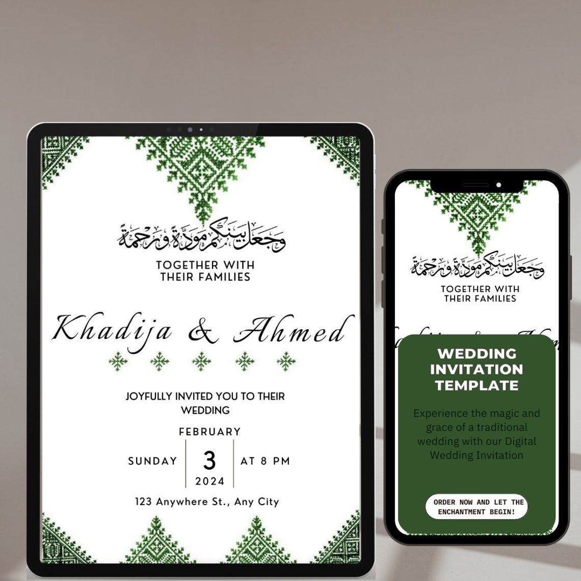 Moroccan Traditional Wedding or Henna Invitation Template, Printable ...