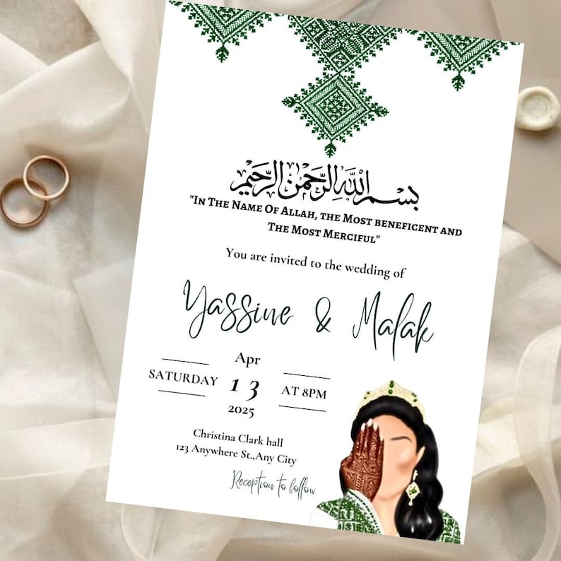Moroccan Traditional Wedding or Henna Invitation Template, Printable ...