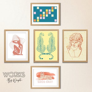 Eclectic Wall Art Prints, Printable Digital Files, Colorful Gallery Wall Prints, Unique Wall Prints