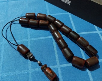 Camel horn painted brown colour komboloi tesbih worry beads begleri natural genuine misbaha stress relief anxiety beads