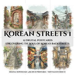Korean Streets 1, 12 Digitale Postkarten, die die Seele von Koreas Seitenstraßen aufdecken