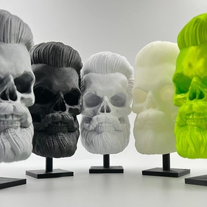 3D Printed Bearded Skull Decoration & Stand