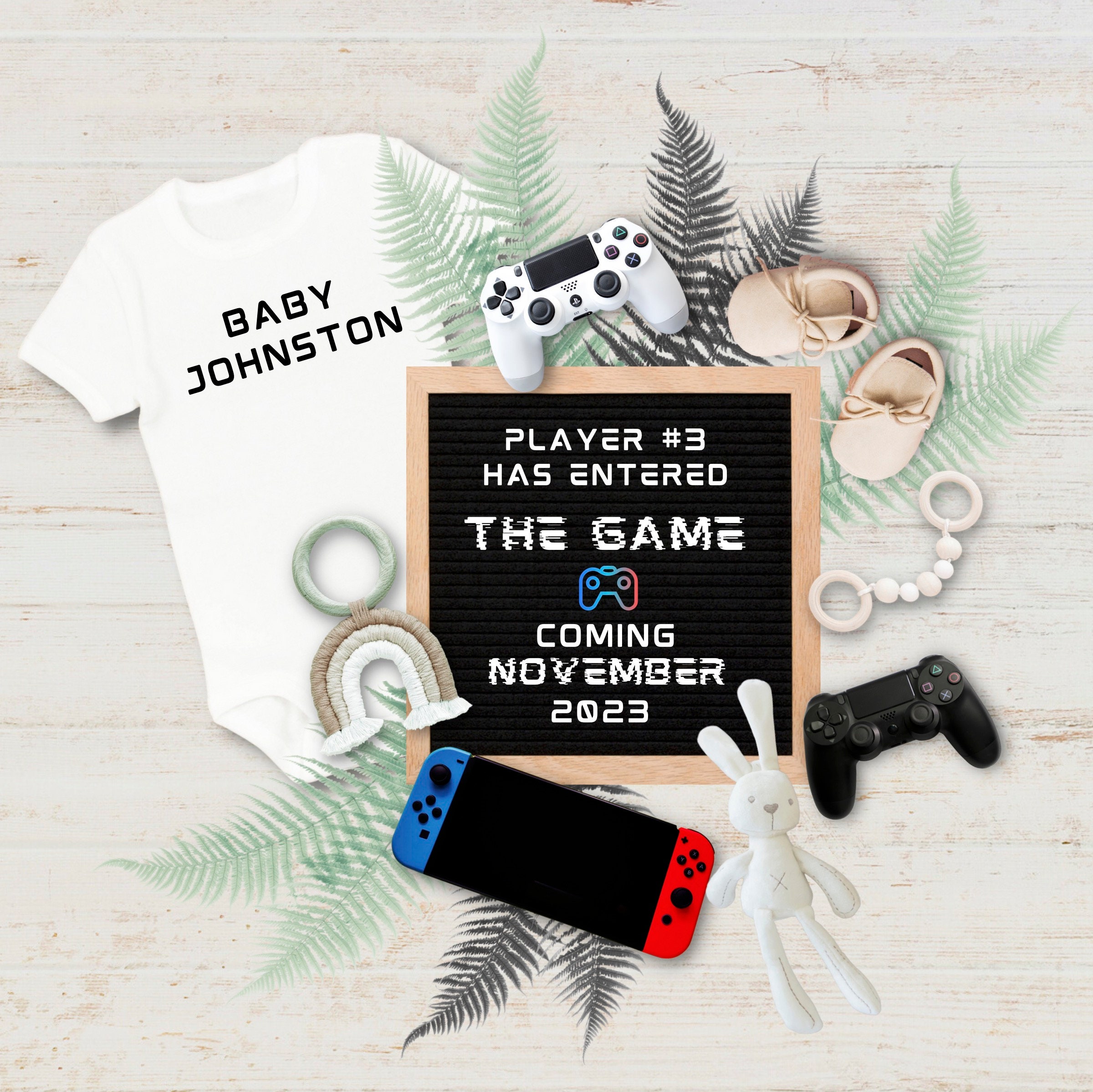 Digital Video Game Pregnancy Announcement, Customizable Baby Gamer ...