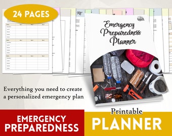 EMERGENCY PREPAREDNESS PLANNER, Printable Bundle, Emergency Prep,  Emergency Supplies Lists, Printable Instant Download
