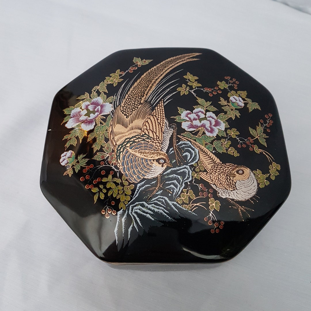 Vintage Black Jewelry Box Type Imperial Japanese Two Etsy