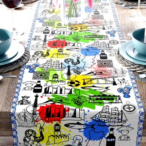 Portuguese Cultural Country Table Runner Traditional Portuguese Table Decor Portugal Heritage Kitchen Dining Linen Toalha Portuguese Gift