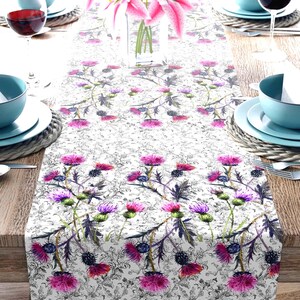 Thistle Table Runner Scottish Thistle Aesthetic Table Decor Wildflower Home Decoration Thistle Spring Summer Tableware Thistle Lover Gift