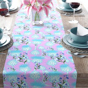 Thistle Pink Stripes Table Runner Scottish Thistle Aesthetic Decor Wildflower Home Decoration Thistle Spring Summer Linen Thistle Lover Gift