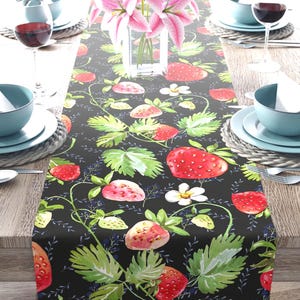 Strawberry Table Runner Blueberry Table Runner Strawberry Summer Fruit Table Decor Strawberry Party Home Table Linen Strawberry Birthday