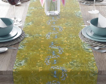 Olive Mediterranean Style Table Runner Olive Print Green Table Linen For Olive Theme Harvest Thanksgiving Festival Event Party Tables