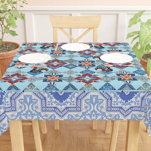 Portuguese Blue Tiled Tablecloth Traditional Rooster Of Luck Portuguese Decor Kitchen Dining Table Cloth Portuguese Gift Toalha Portugal