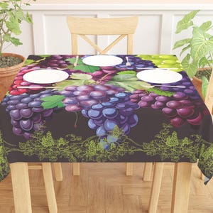 Grapevine Tablecloth Vineyard Grape Table Cloth Mediterrenean Party Table Decor Tuscany Wedding Decor Grape Farmhouse Winery Table gift