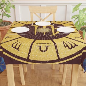 Zodiac Sign Tablecloth Astrology Table Cloth Solar Plexus Table Decor Solar System Table Linen Astronomer Gift Space Travel Lover Astrologer