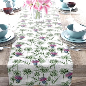 Thistle Table Runner Scottish Thistle Aesthetic Table Decor Wildflower Home Decoration Thistle Spring Summer Tableware Thistle Lover Gift