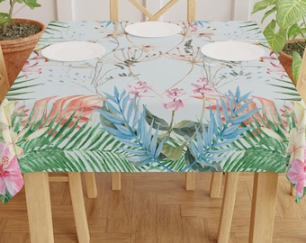 Hawaiian Tablecloth Hawaii Floral Party Table Cloth Polynesian Table Decor Tropical Exotic Flower Table Decor Hawaii Coastal Beach Home Gift