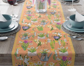 Daffodil Table Runner Daffodil Flower Print Beautiful Table Runner Daffodil Theme Home Decor Daffodil Spring Easter Decor Daffodils Gift