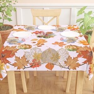 Harvest Pumpkin Tablecloth Turkey Thanksgiving Table Cloth Fall Table Decor Autumn Leaf Table Cover Unique Thanksgiving Gift Harvest Gift