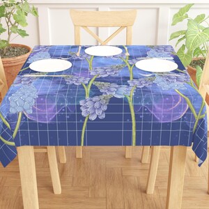 Hyacinth Floral Blue Tablecloth Hyacinth Theme Table Cloth Hyacinth Spring Table Decor Hyacinth Farmhouse Decor Hyacinth Wedding Table