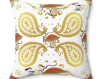 Mushroom Throw Pillow Wild Mushroom Cushion Fungii Pillow Cottagecore Room Decorative Accent Mushroom Core Pillow Home Decor Mushroom Gift