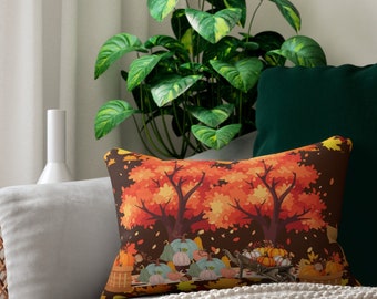 Pumpkin Lumbar Pillow Autumn Harvest Throw Pillow Fall Pumpkin Cushion Autumn Room Decorative Accent Fall Home Decor Thanksgiving Decoration