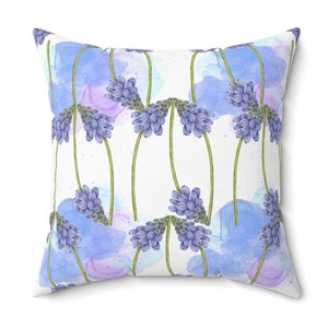 Hyacinth Throw Pillow Hyacinth Floral Room Decorative Accent Hyacinth Flower Cushion Hyacinth Home Decor Hyacinth Sofa Toss Pillow Gift