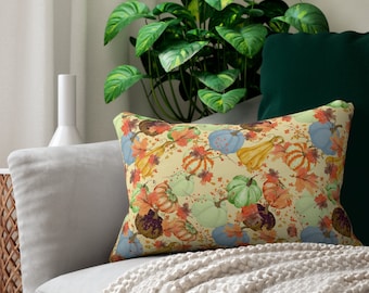Pumpkin Lumbar Pillow Autumn Harvest Throw Pillow Fall Pumpkin Cushion Autumn Room Decorative Accent Fall Home Decor Thanksgiving Decoration