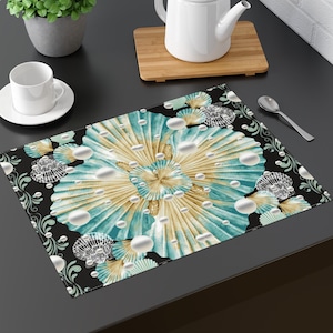 Seashell Table Placemat Ocean Pearl Table Mat Beach Theme Tableware Beach House Party Linen Beachy Home Wedding Table Decor Seaside Gift