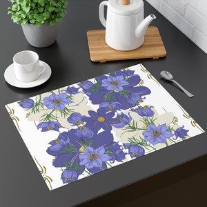 Easter Pasque Floral Placemat Easter Decoration Spring Table Decor Flower Placemat Pasque Dinning Tableware Pasque Dinner Table Mat Cotton