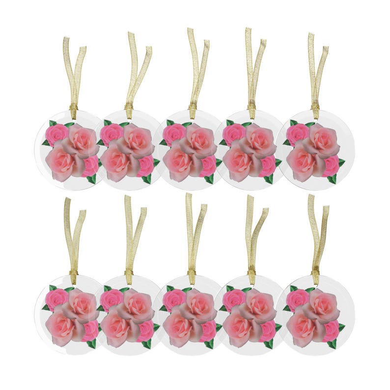 Rose Glass Ornament Rose Gift Rose Tree Ornament Rose Christmas ...