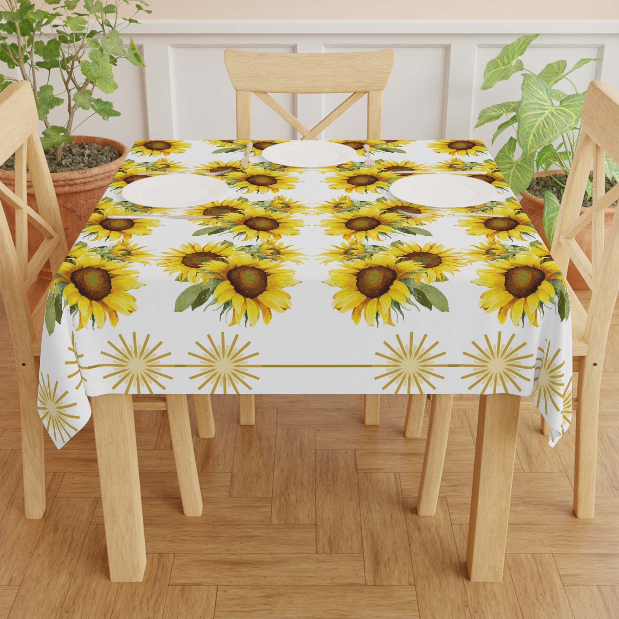 Sunflower Tablecloth Sunflower Floral Table Cloth Sunflower Theme Table Decor Sunflower Table Sunflower Home Decor Sunflower