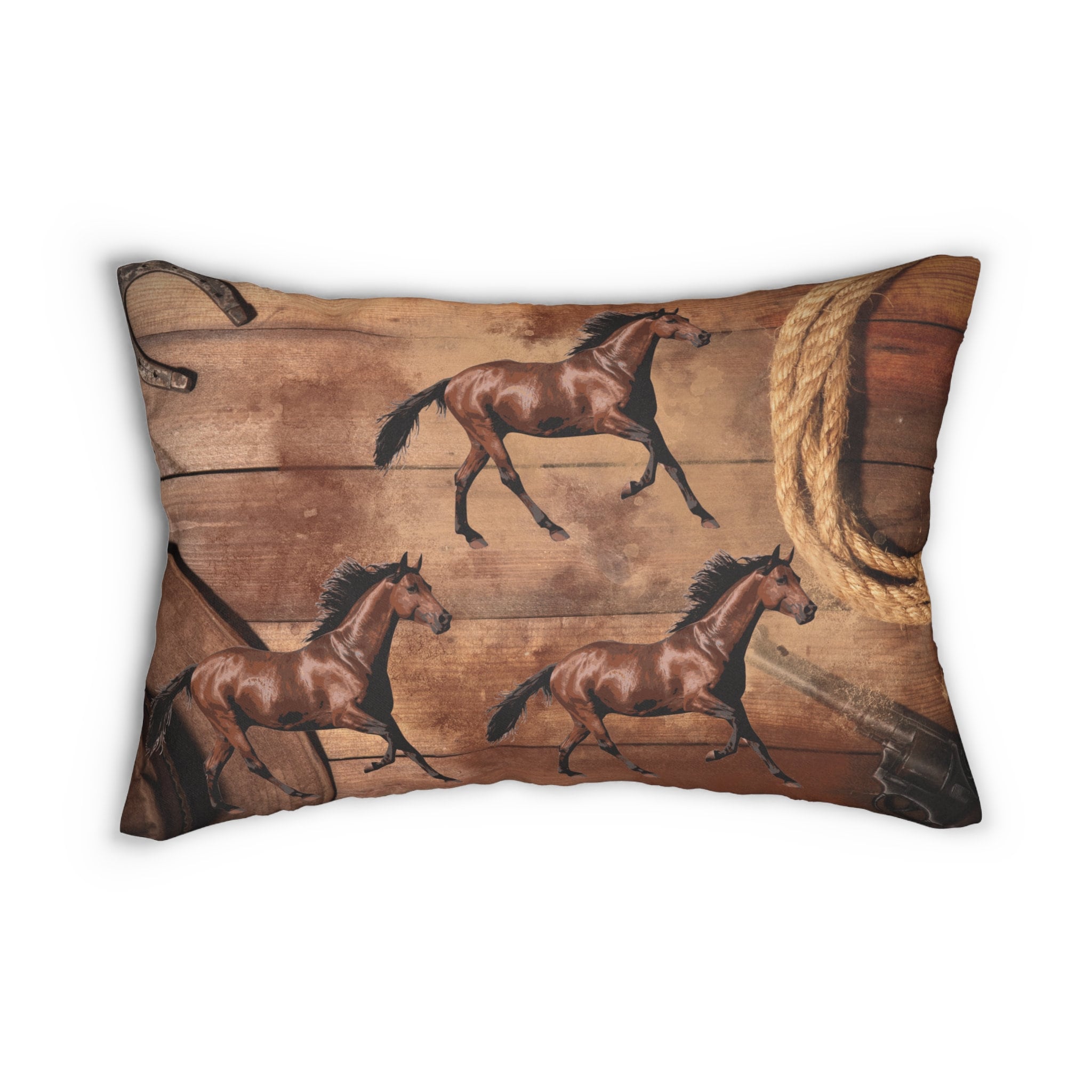 Cowboy Pillows Rodeo Cowboy Horses Lumbar Pillow Cowboy Throw Cushion