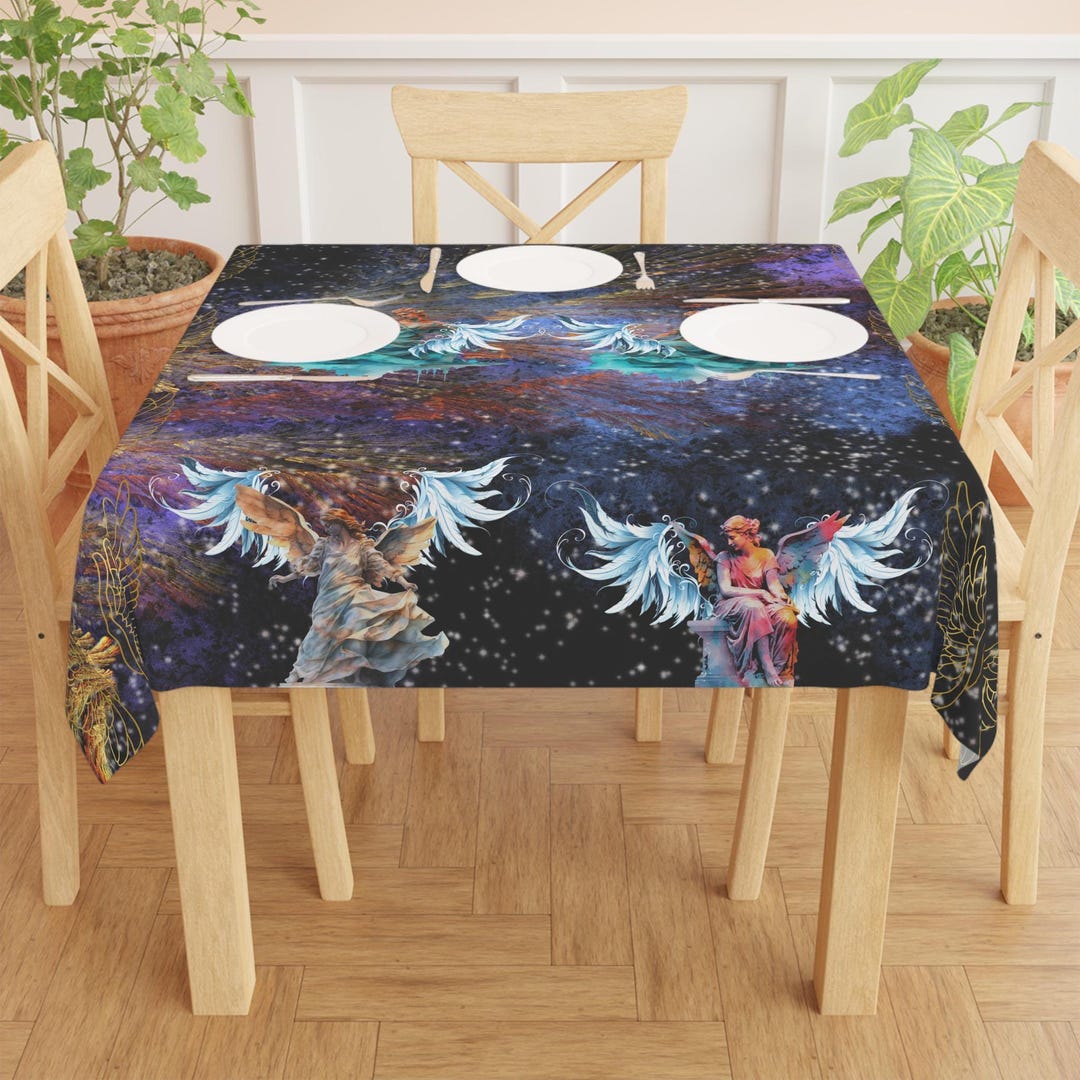 Angel Christmas Tablecloth Angel Wings Table Cloth Angel Theme Xmas ...