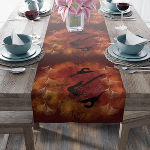 Guitar Table Runner Musician Dining Linen Kitchen Decor Guitarist Band Theme Table Cloth Guitar Home Decor Guitar Music Table Gift Guitarist