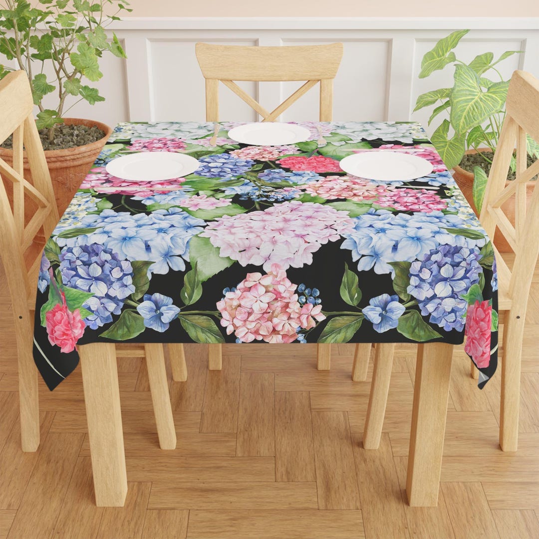Hydrangea Table Linens Hydrangea Flower Tablecloth Hydrangea Table Linen Hydrangea Country ...