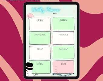 Simple Christmas Digital Weekly Planner | GoodNotes Planner