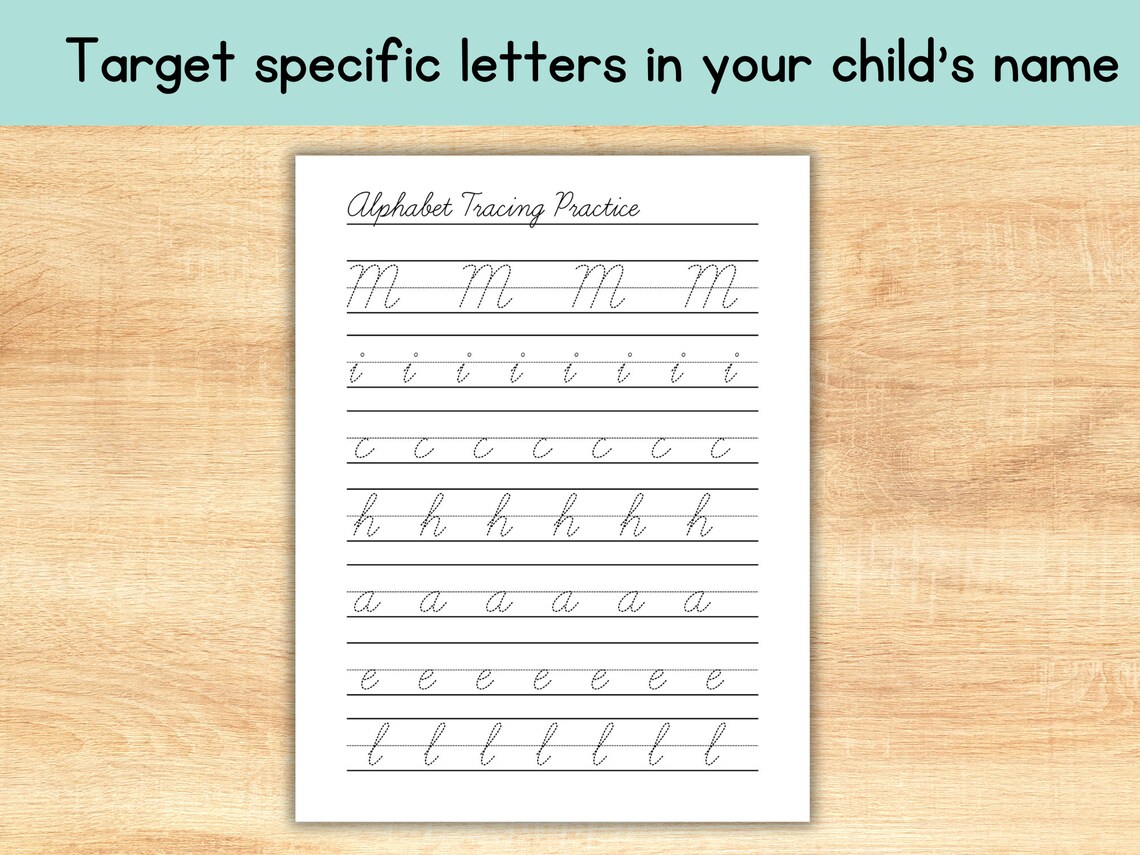Custom Cursive Name Practice Tracing Worksheets Cursive Worksheet ...