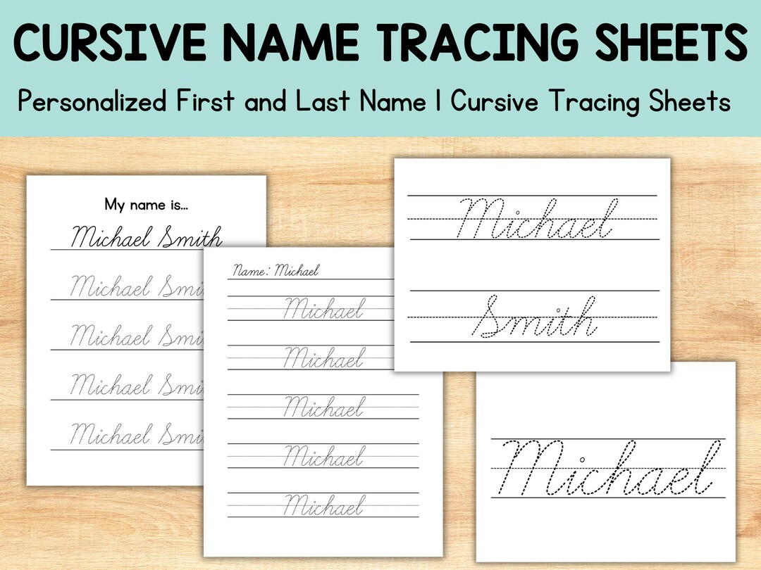 Custom Cursive Name Practice Tracing Worksheets Cursive Worksheet