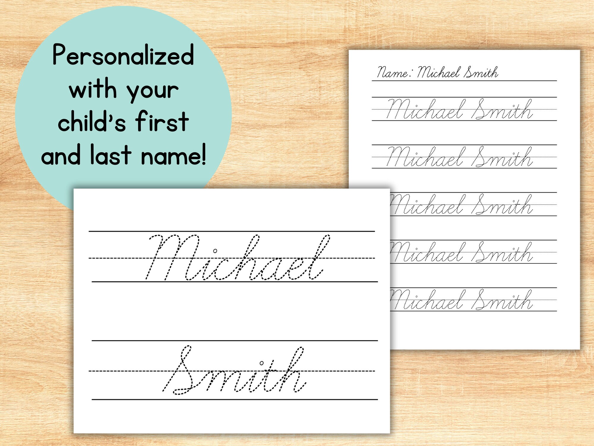 Custom Cursive Name Practice Tracing Worksheets Cursive Worksheet ...