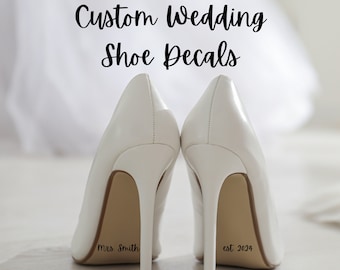 Personalized Wedding Shoe Decals, Custom Vinyl Stickers