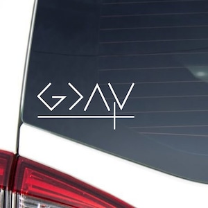 God Is Greater Than Highs & Lows Decal - Spiritual Car Sticker, Christian Gift, Perfect for Baptism