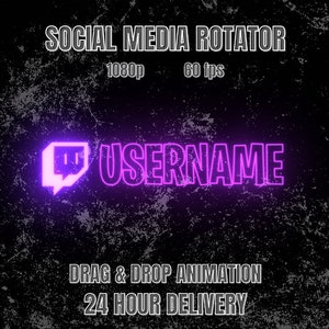 Custom Animated Neon Overlay for Twitch, TikTok, Discord, Instagram, YouTube - Rotating Digital Download