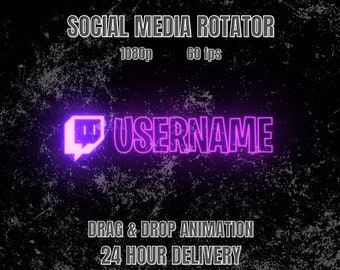 Animiertes Neon Overlay für Twitch, TikTok, Discord, Instagram, YouTube - Rotierender Digital Download