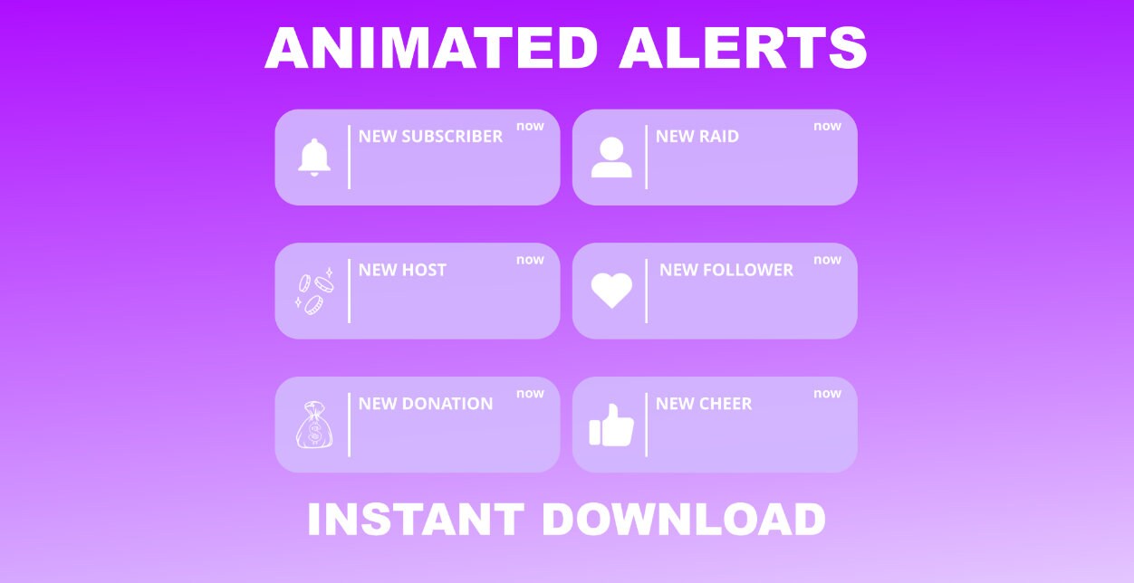 Twitch Overlay & Animated Streaming Alerts - Customizable Digital ...