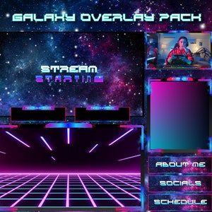 Galaxy Twitch Overlay Pack, Twitch Overlay, Twitch Streaming Pack, Streaming Overlay Pack, Digital Download