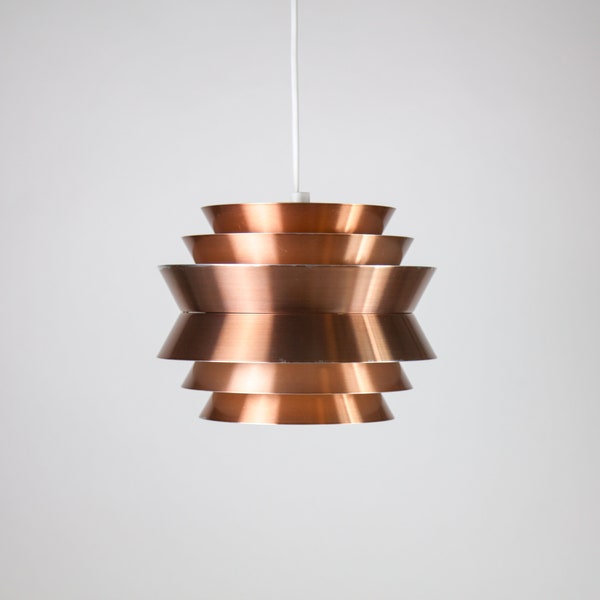 Pendant ceiling lamp, "Trava" series design by Carl Thore, 1960s, metal, multilayered